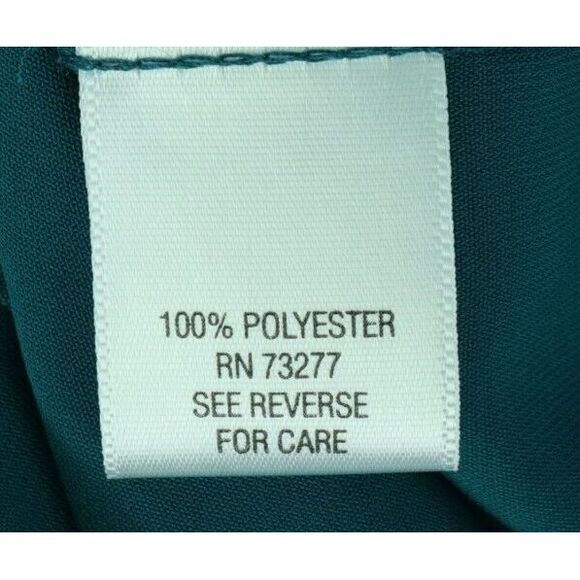 Croft & Barrow Button Up Blouse Pleated Womens Size XL Deep Blue-Green Collared - Picture 7 of 7